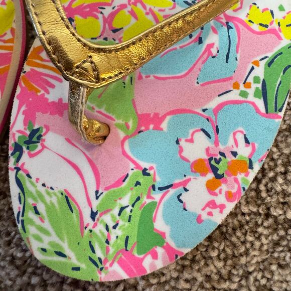 Lilly Pulitzer x Target NWOT Flip Flops Nosey Posey Size 6 Beach Vacation Cruise - Picture 7 of 9